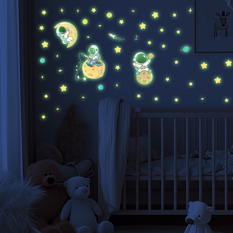 Glow In Dark Stars - Светящиеся Настенные наклейки с изображением астронавта