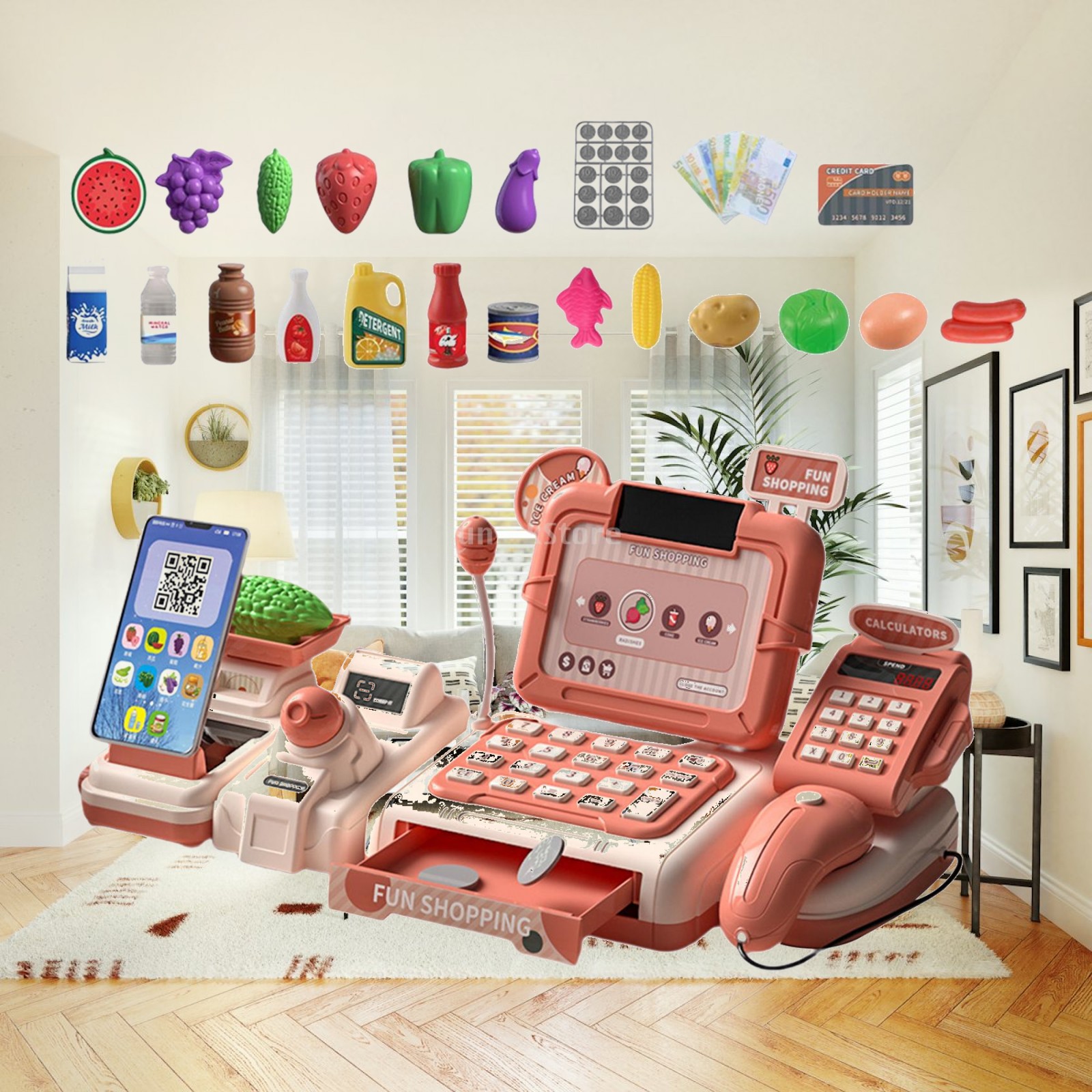 Kids Toys Store - Игровой набор «Кассовый аппарат для супермаркета»