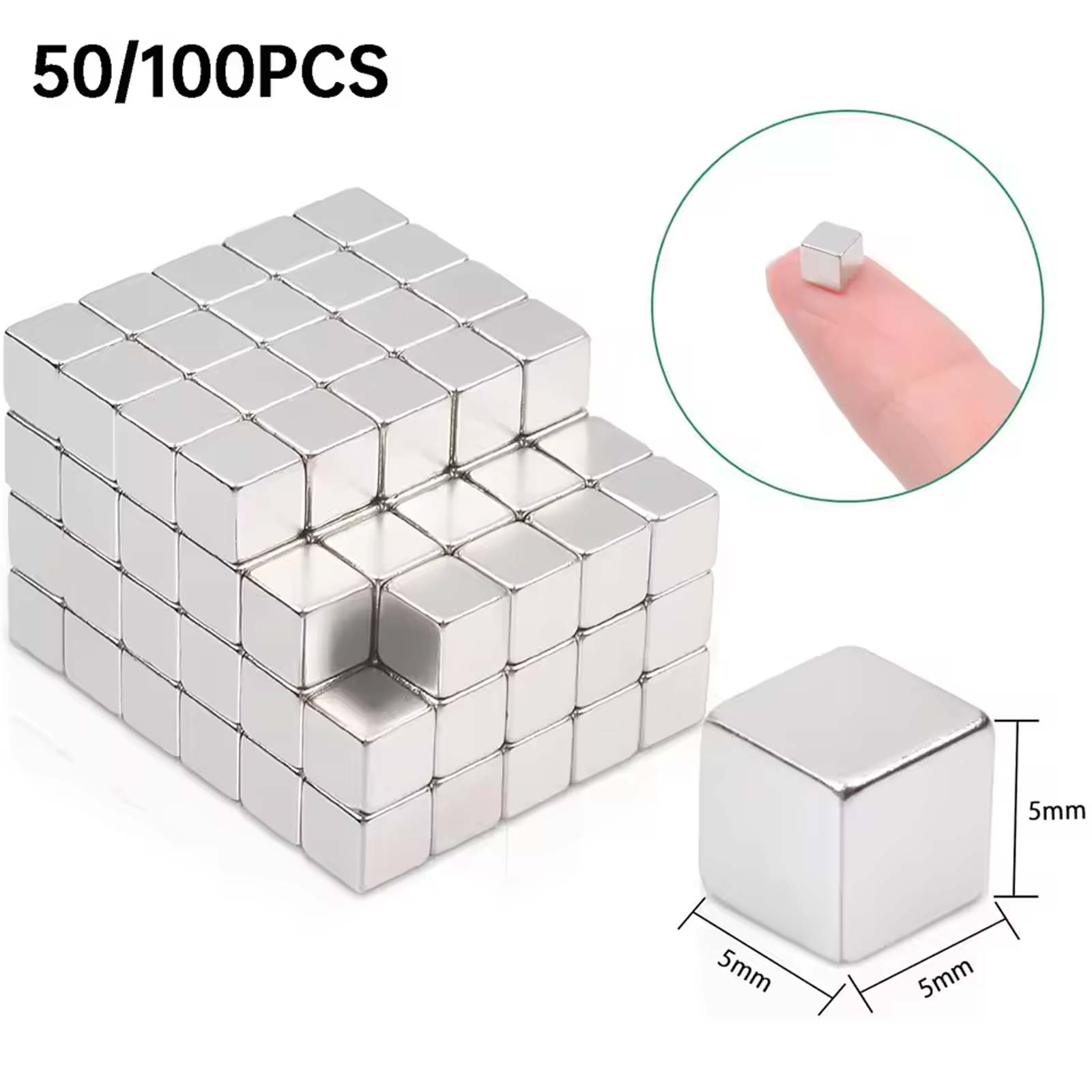 Magnetic Drawing Board - 50/100 шт. маленькие квадратные магнитные кубики,