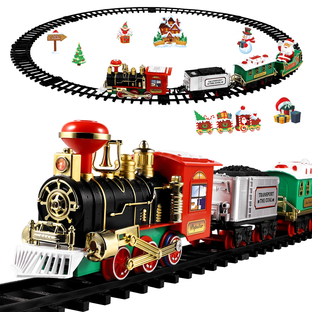 Kids Toys Electric - Рождественский набор поездов, праздничная мини-локомотивная модель