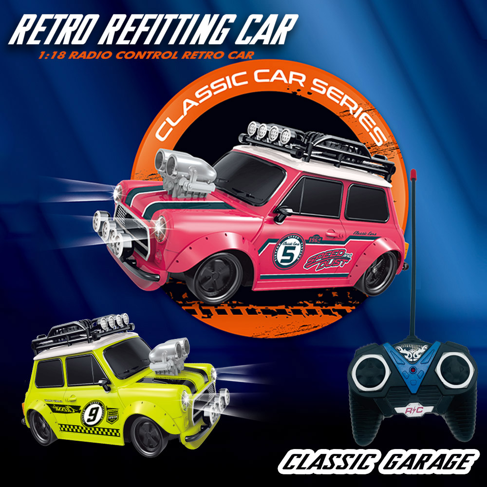 Kids' Toys Channel - Ретро-модель автомобиля MINI 1:18, 4-канальный радиоуправляемый