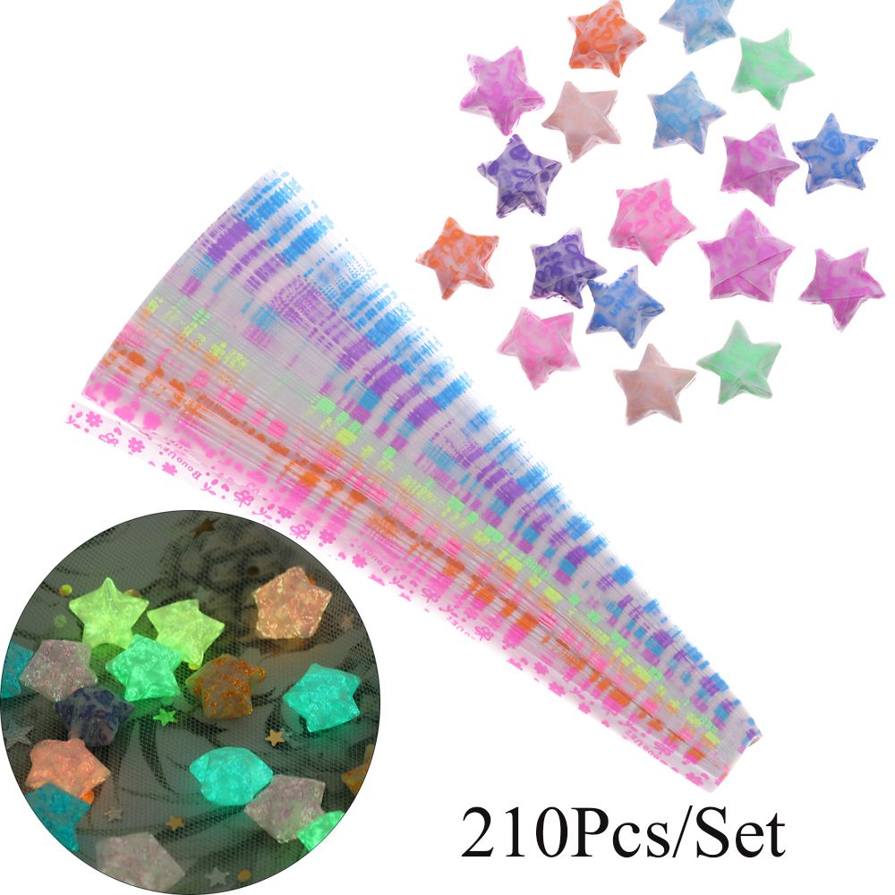 Glow In Dark Stars - 210 шт./партия, светящаяся в темноте флуоресцентная