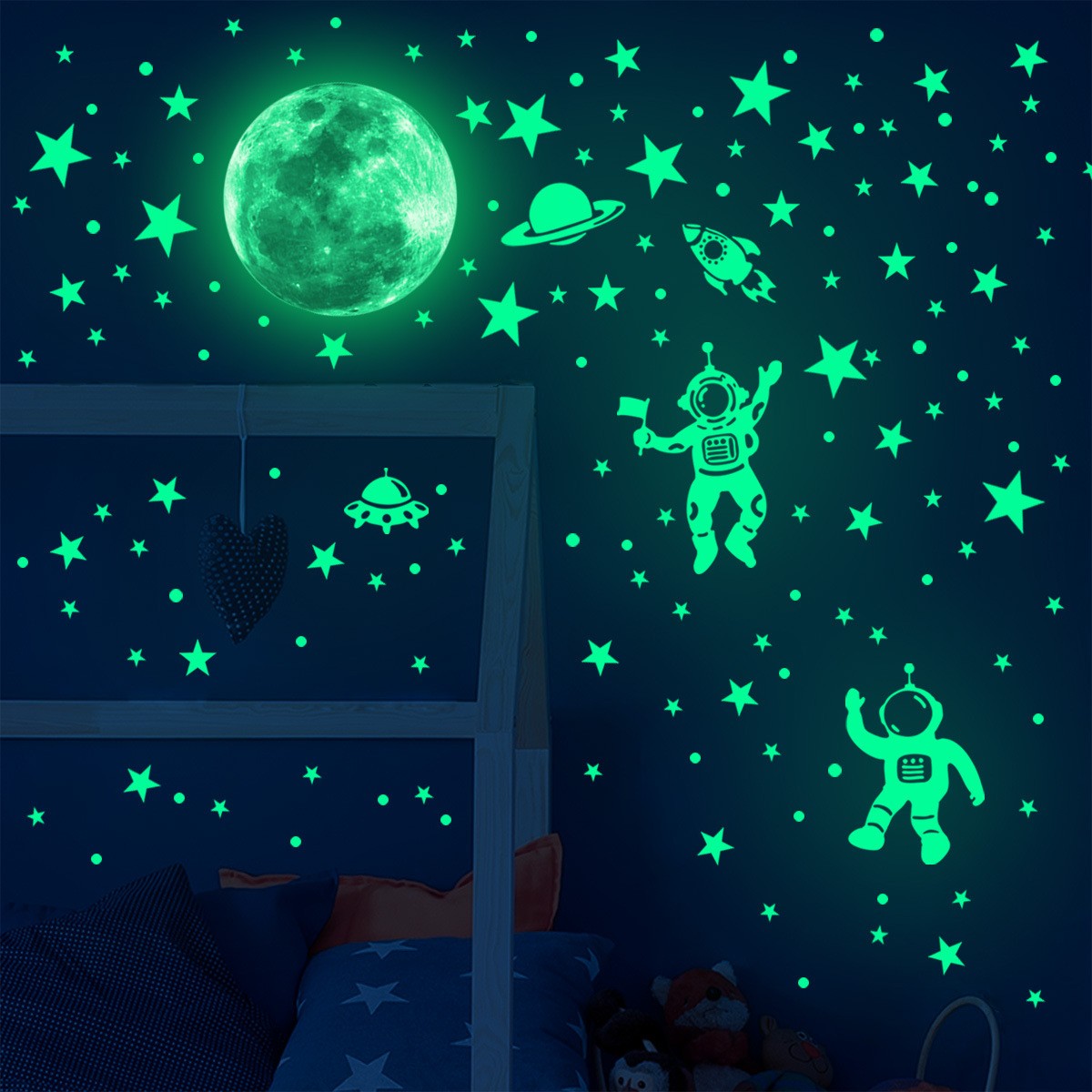 Glow In Dark Stars - Светящиеся Лунные звезды, настенные наклейки для